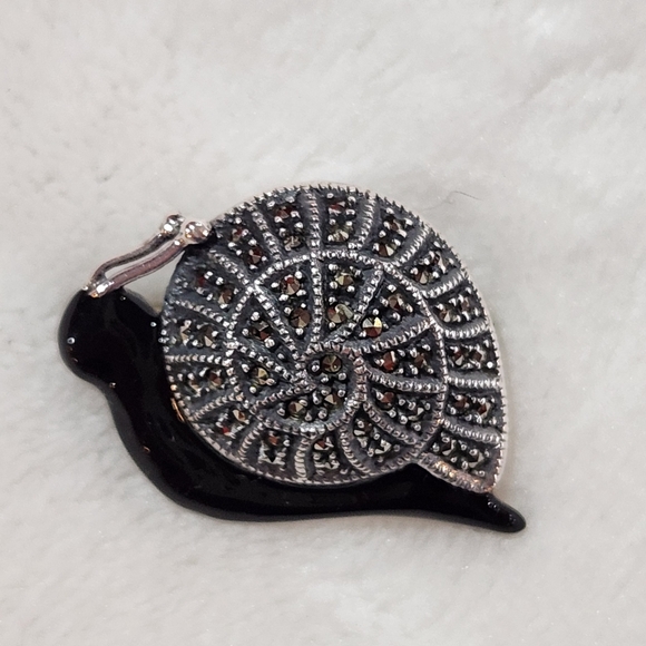 Judith Jack Jewelry - Judith Jack Sterling Snail Brooch with Marcasites, Vintage